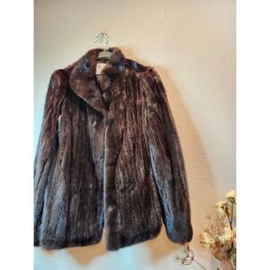 Vintage 60s Tarlow's San Jose Genuine Mink Fur Jacket‎ Brown Short Coat S/M